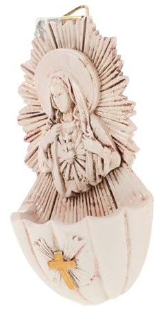 Levemolo Katholische Weihwasserfontäne Wanddekoration Kunstharz Dekoratives Schild Weihwasserfontäne Für Den Eingang Kirchenwandbehang 6 5 X 4 X 12 cm Heim- Und Küchendekor