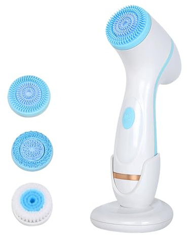 Elektrische Gesichtsreinigungs Bürste, 3 in 1 Set, 4 Gang 3 Bürstenköpfe, Zweiwege-Rotation, USB-aufladbaren Gesichts-Porenreiniger für die Exfoliation und die Tiefenreinigung der Haut