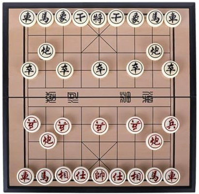 Laroal Jeu d'échecs Chinois (Xiangqi) magnétique de Voyage (25 cm) Jeu de Dames Chinois Compact et Pliable