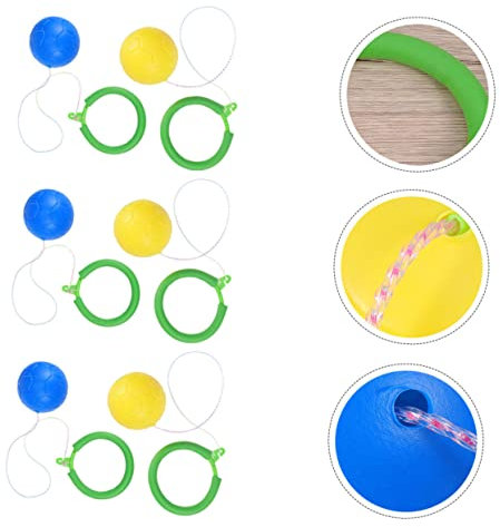 VICASKY 6 Stück Sprungring Sprungball Turnen fitnessgeräte spielsachen für Toys Sprungbälle für Pool-Party-Bälle Springender Ring Single-Foot-Shot-Ball PVC