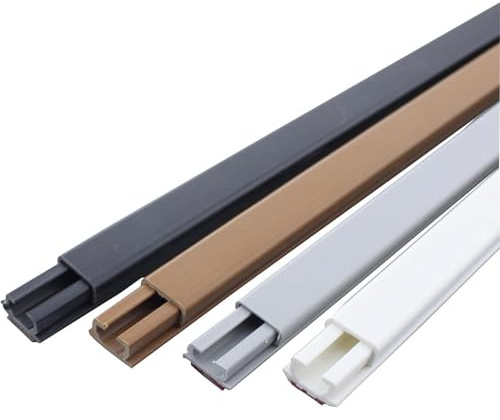XYUERU Kabelkanal, quadratischer Kabelkanal, Selbstklebender Kabelverteiler for Elektrokabel, Aluminium-Kabelkanal, Anti-Stampfen, for Haus, Büro(Brown,12x7mm)