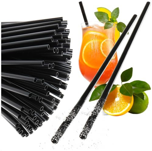 Robin Goods® 100x wiederverwendbare Trinkhalme aus Hartplastik - 22 cm, spülmaschinengeeignet, für Smoothies, Cocktails & Heißgetränke