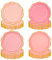 EVYIENEN 48pcs Dusty Pink Party Plates,7inch Disposable Gold Foil Gradient Color Scalloped Dessert Paper Plate for Party Bridal Baby Girl Shower Graduation Wedding Supplies