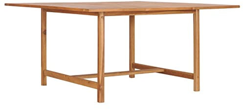 Homgoday Gartentisch 150x150x76 cm Massivholz Teak Quadratisch Gartentisch Terrassentisch Balkontisch Couchtisch Garten Esstisch Tisch Esstisch für Terrasse Garten