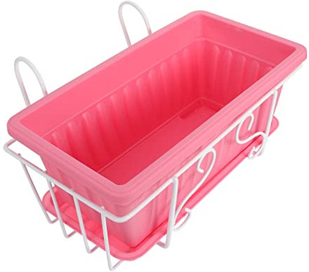 Toyvian 1 Juego Maceta Colgante maceteros hogar Stands Interior Planta Moderno jardineras Exterior Marco de Flores del balcón Suministro de jardín Suministro de Maceta el plastico Rosa