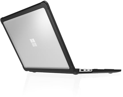 STM DUX Hülle für Microsoft Surface Laptop 7th Edition (35.1 cm) - Schlanke, robuste Schutzhülle mit transparenter Rückseite, rutschfesten Füßen, Kühlung mit offenem Scharnier, TPU Clip-on-Design