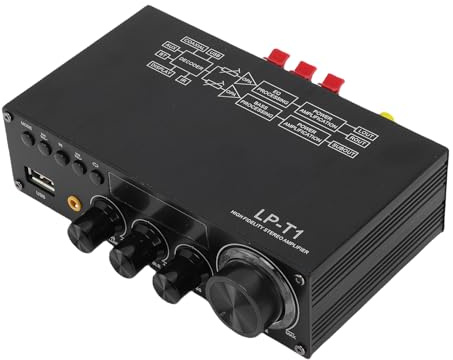 Annadue 2.1 Kanal Bluetooth 5.1 Verstärker 30WX2 60W Subwoofer, HiFi Stereo Empfänger mit USB Aux Coaxial, Remote, EQ für Home Theatre Karaoke (EU-Stecker)