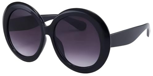 No Name Ltd Oversized Celebrity Big Oval Circle Sunglasses Huge Round Chunky Frame for Women Lightly Tinted dark to Grey Lens