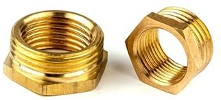 Brass Hex Pipe Fitting Reducer Adapter, Brass Hose Fitting Hex BSP Reducer Bushing Male to Female Multiple Sizes(3/8-1/2)
