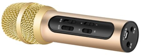 Alipis Sound Card Microphone for Singing USB Charging Condenser Mic Handheld Microphone for Karaoke Machine