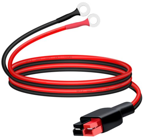 YINGAYOU Batterieanschluss 45A Stecker mit O Ring 6mm Batterie Anschlusskabel mit Anderson Stecker 12AWG für Auto, Boote, Solaranlagen Usw (12AWG, 1 m)