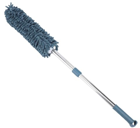 Zerodis Plumeau en Microfibre, Plumeau à Main Extensible, D'époussetage Lavable avec Poteau Télescopique, Outil de Brosse de Nettoyage pour Intérieur de Voiture, Fenêtre, Meubles, (Bleu Marine)
