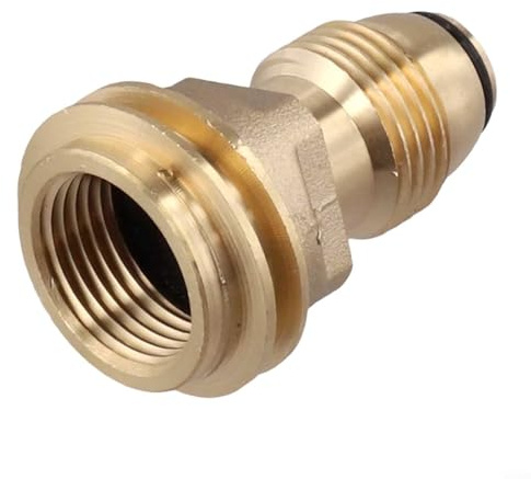 Propangas-Tankadapter Messing POL auf QCC1-Konverter, LP Gas Tank Ventil Regler Anschluss für BBQ Grill, Campingkocher, Outdoor-Heizung