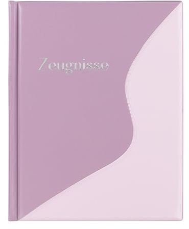 Idena 22086 - Zeugnismappe mit 12 Klarsichthüllen, Dokumentenmappe A4, Sichtbuch in Pastell Lila, Mappe für Zeugnisse, Dokumente uvm.