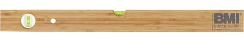 BMI Holzwasserwaage 661 Länge 60 cm (aus Hartholz, Oberfläche geölt, geringe Hitzeleitung, ideal für Sanitär + Straßenbau, 2 Libellen, Messgenauigkeit 1,0 mm/m) 661060