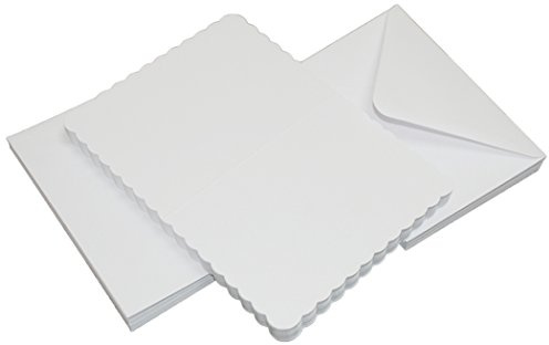 Craft UK 837, C6 Weiß gewellte 300 g/m² gerillte Karten. 50 weiße Umschläge mit 100 g/m². Hergestellt in Großbritannien.