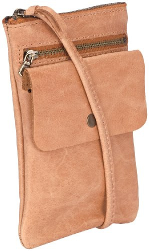 PIECES Dalila Leather SMALL Cross Over Bag 17051342, Damen Umhängetaschen, Braun (Cognac), 12x17x1 cm (B x H x T)