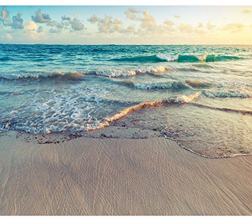 decomonkey Fototapete selbstklebend Strand Meer, 343x256 cm, XL, Natur