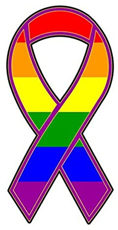EROSPA® Auto-Aufkleber - Aids Schleife - Rainbow Regenbogen - Car-Sticker - Gay Pride LGBT