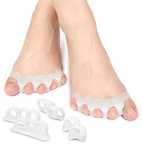 Zehenspreizer Kleiner Zeh, Zehenschutz Kleiner Zeh, Schneiderballen Kleine Zehen Korrektur Herren Damen, Kleinzehenschutz mit Anti Rutsch Riemen, Hallux Valgus Zehenglätter (8 Stück (1er Pack))