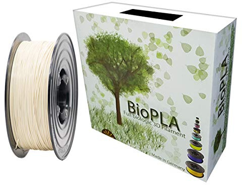 Bio PLA Filament 1,75mm 1kg Spule Full Biologic PLA Filament 1000g für alle 3D Drucker (Hellelfenbein)