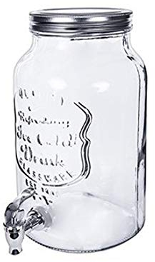 CM - Fuente de Agua de Cristal, diseño con Grifo, 6 litros, dispensador de Bebidas para Fiestas, cumpleaños, Bodas o casa