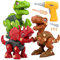 Vanplay Démontage Jouet Dinosaure avec Jeu Perceuse Électrique, Bricolage Jeux Construction Enfant comprennent Tyrannosaurus Rex Velociraptor et Triceratops, Jouet Enfant 3 Ans