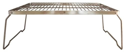 Stabilotherm Grillrost BBQ Grid Large - Faltbar, Tragbar, Holzkohle, Schwarz, Outdoor, Freistehend, Gußeisen, 1 Rack, 1 Power Level, Ideal für Camping, Reisen, Zelten, Wandern, Picknick oder Angeln
