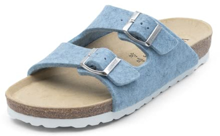VITAFORM Pantoletten Unisex Weite H Wollfilz hellblau, 35