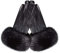 Pexuya Damen Winter Touchscreen Schaffell LederHandschuhe mit Kaninchenfell S77 (Schwarz, S)