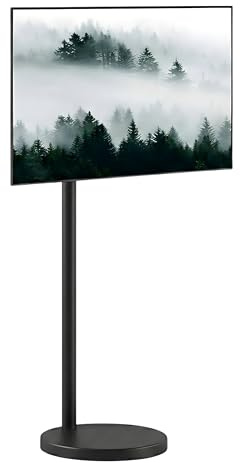 Spacetronik Mobiler TV Ständer Rollbar für 17–43 Zoll Monitor & Fernseher | Mobiler TV Standfuss höhenverstellbar mit 360° Drehung, Kabelmanagement & Federmechanismus, VESA, Traglast 17kg