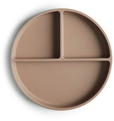mushie divisée Assiette à Ventouse en Silicone | Sans BPA | Accessoires pour Bébé, Jeunes Enfants Garçons et Filles | Passent au Lave-Vaisselle et au Micro-Ondes | (Natural)