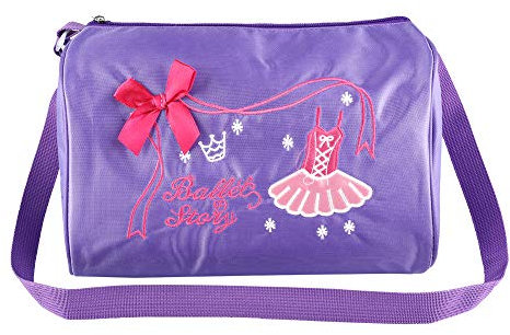 Kadimendium Borsa per Balletto, Borsa per Balletto per Bambini con Tracolla Regolabile di Grande capacità di Alta qualità per Il Basket per la Danza(Viola)