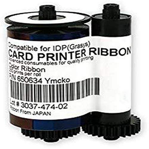 YMCKO Farbband für IDP Smart 30S 30D 50S 50D 50L ID-Kartendrucker, 250 Bilder