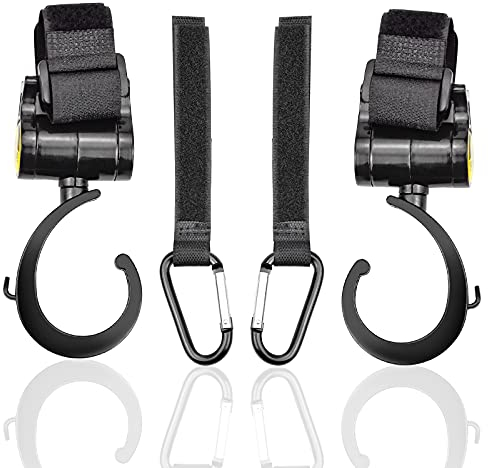 4 Stück Kinderwagen Haken Kinderwagen Klammern Haken Clips Stroller Hooks für Einkaufstasche Spielzeug Wickeltasche Winter Decke, Kinderwagen Zubehör