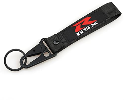 Porte-clés De Moto Accessoires Moto 3D Broderie Porte-clés Porte-clés Chaîne Porte-clés pour Suzuki GSXR 600 750 1000 K1 K2 K3 K4 K5 K6 K7 K8 K9 (Couleur : Noir, Size : 1)