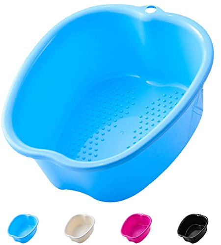 Großes Fußwanne, Dickes Kunststoff-Fußbecken Fussbadewanne, Fußbad spa, Wasser Spa und Fußmassage - Wanne Zum Einweichen Fuß, Fußnägel und Knöchel, Pediküre, Tragbare Fußbadewanne (blau)