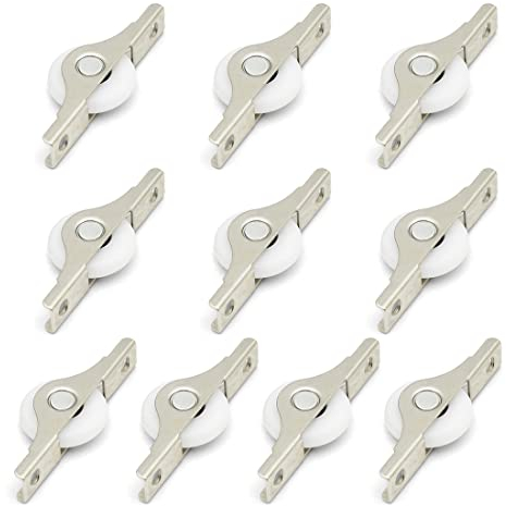 XPEX 10pcs mini ruedas de goma blanda con placa metálica y tornillos para muebles