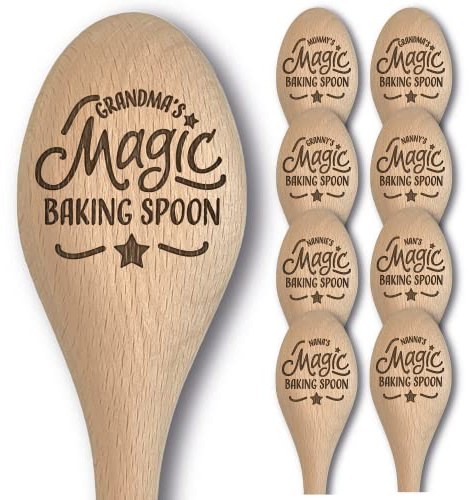Cucchiaio magico con incisione – diverse opzioni disponibili – Festa della mamma, compleanno, Natale – Da figlio, figlia, nipote per mamma, nonna, nonna, nonna, tata (nonna)