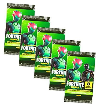 Panini Fortnite Karten Hobby Serie 2 - Fortnite Trading Cards Sammelkarten - 5 Booster