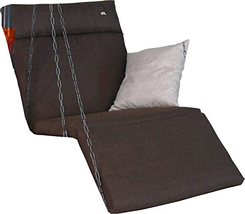 Angerer Freizeitmöbel GmbH Hollywoodschaukel Auflage 1-Sitzer Swing Smart - passend für viele 1-Sitzer Hollywoodschaukeln mit Fußteil - Schaukelauflage Made in Germany (Braun)