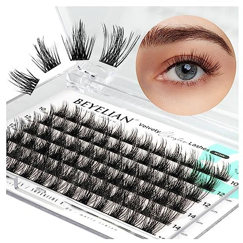 BEYELIAN Pestañas Postizas Individuales, 72 Pcs DIY Pestañas Individuales 10-16mm Cluster Lashes Pestañas Postizas Naturales, Pestañas Postizas en Casa (Wink)