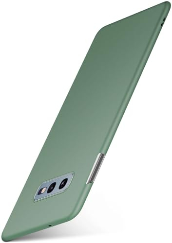 moex Alpha Case für Samsung Galaxy S10e Hülle Ultra Dünn, Schutzhülle mit erhöhtem Kameraschutz, Slim Cover Hardcase Backcover, Dünnste Handyhülle Minimalistisch, Matt Oliv