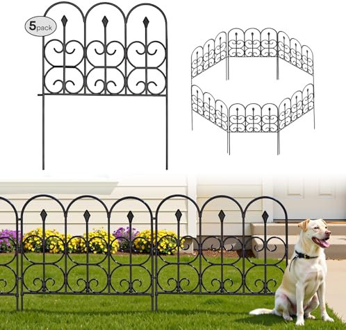 Idzo K38G Rostfreier Metalldraht, Gartenzaun, Tor, Paneele, Tierbarriere, Eisenkante für Landschaft, Außendekoration, 81,3 cm x 3 m, Schwarz