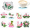 8 Stück Sommer Flamingo Diamant Untersetzer mit Halter DIY Sommer Flamingo Diamant Kunst Untersetzer Niedlich Diamant Kunst Untersetzer für Anfänger Erwachsene Kunst Handwerk Zubehör als Geschenk