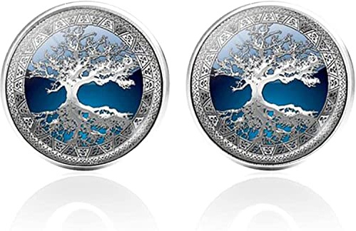 VIGANI Herren Manschettenknöpfe Baum des Lebens personalisiert Silber 1 Paar Männer Accessoires