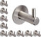 Gedotec Design Garderobenhaken Edelstahl Kleiderhaken einzeln - HOLY | Handtuchhaken mit Einzelhaken | Wandhaken zum Schrauben | 10 Stück Mantel-Haken silber matt gebürstet inkl. Befestigungsmaterial