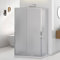 Box doccia 3 lati 80x120x80 cm porta scorrevole e 2 parete fisse, vetro stampato H 195 cm con profilo cromato e installazione reversibile, Tay