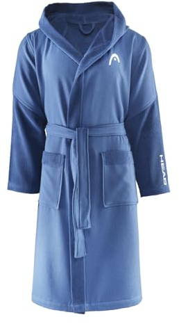 osama home Head Dynamic Cappuccio e Tasche in Microspugna di Puro Cotone 100% Certificato Oeko-Tex, Accappatoio Donna e Uomo Morbido, Assorbente e Salvaspazio, Taglia M, Ocean Navy, M Unisex-Adulto