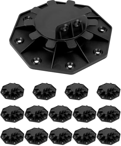 QWORK® 15 Pièces Plot terrasse réglables 30-60 mm, Convient aux pour lames de terrasse en bois/WPC/aluminium